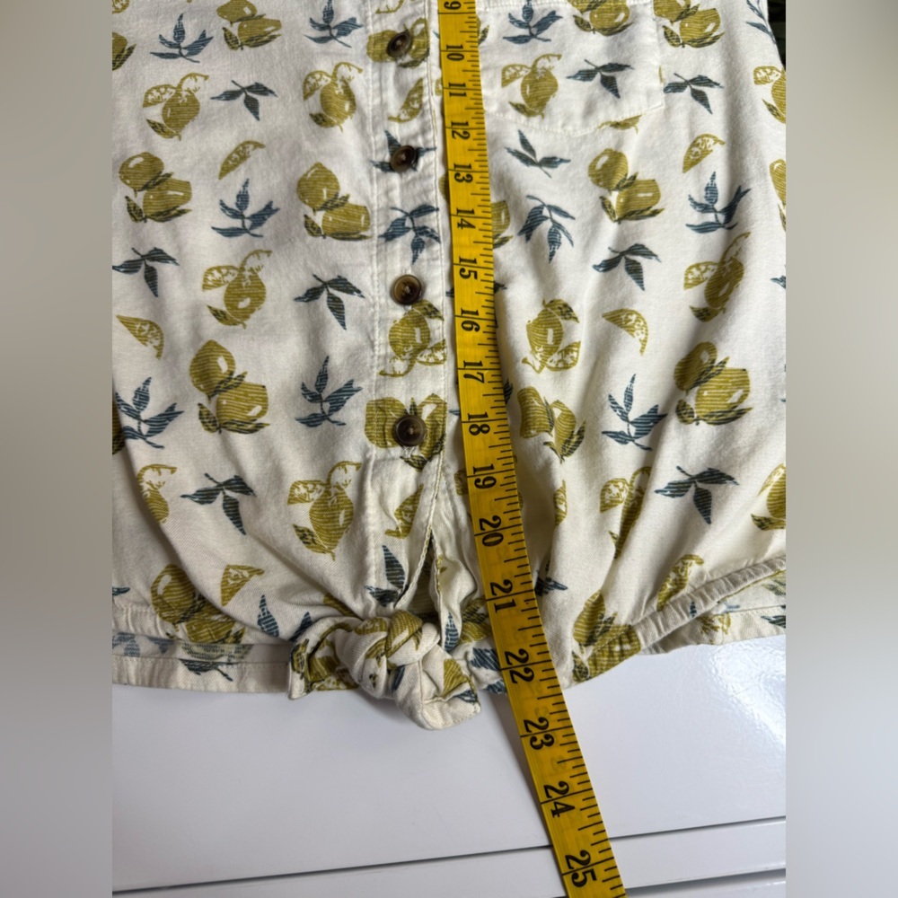 Kuhl Women’s Elsie Lemon Fruit Print Tie Front Button Up Shirts Cream Sz S - Picture 9 of 12